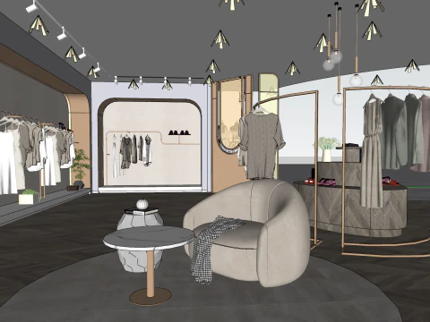 Brand Clothing Leather Flagship Store Concept 3D Model