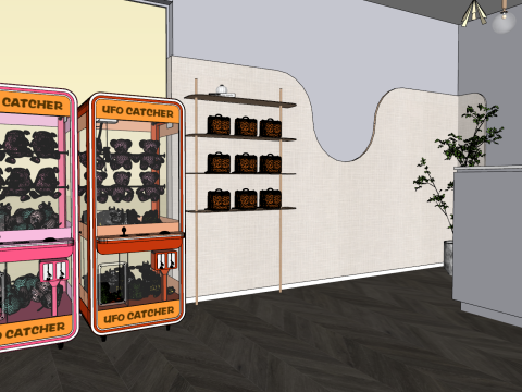 ब्रांड वस्त्र चमड़ा फ्लैगशिप स्टोर अवधारणा 3D मॉडल