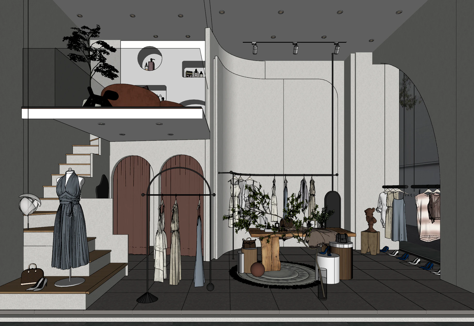 Urban clothing and luggage store 3D Model .c4d .max .obj .3ds .fbx .stl .blend