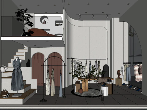 Urban clothing and luggage store 3D Model