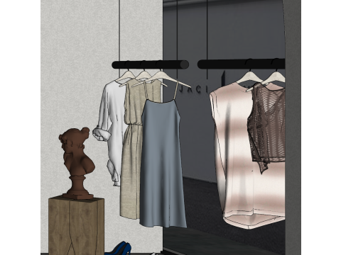 Міський магазин одягу та багажу 3D Модель