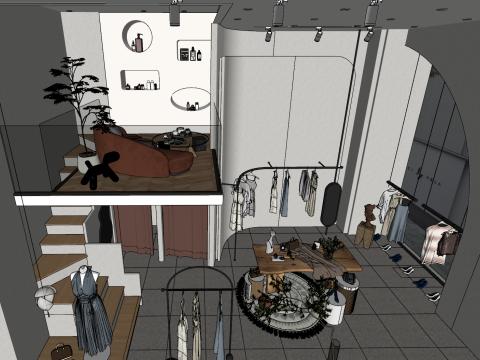 Міський магазин одягу та багажу 3D Модель