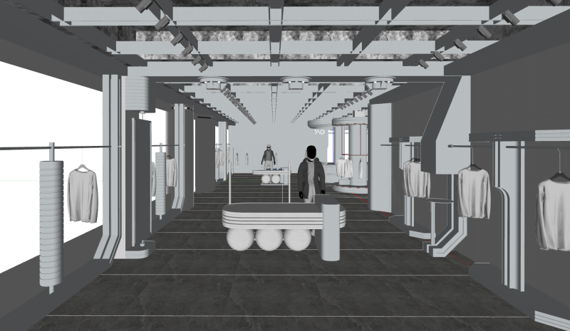 Tienda de colección de ropa y accesorios de moda moderna. Modelo 3D .c4d .max .obj .3ds .fbx .stl .blend 