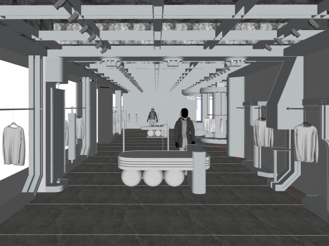 Магазин современной модной одежды и аксессуаров 3D Модель