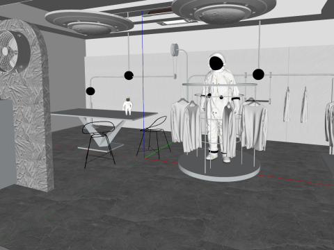 План магазину для купівлі сучасного одягу та багажу 3D Модель