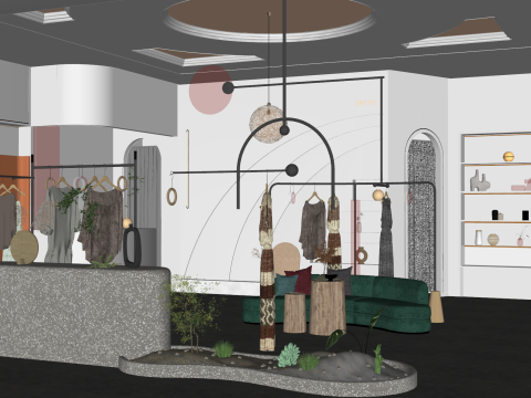 Sklep odzieżowo-bagażowy model SU Model 3D