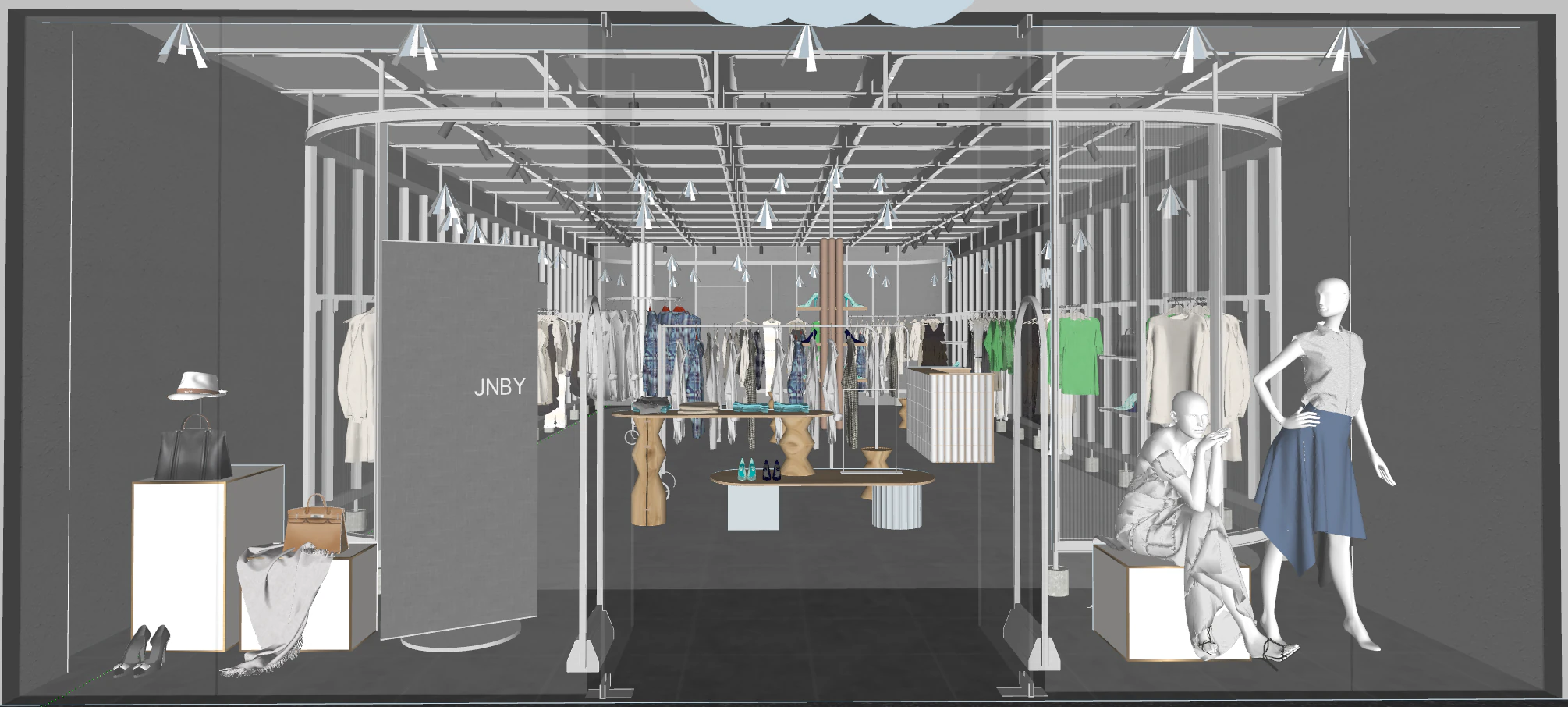 SketchUp clothing and luggage store template 3D Model .c4d .max .obj .3ds .fbx .stl .blend 