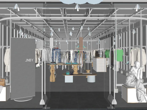 SketchUp clothing and luggage store template 3D Model