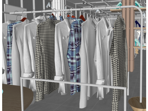 SketchUp clothing and luggage store template 3D Model
