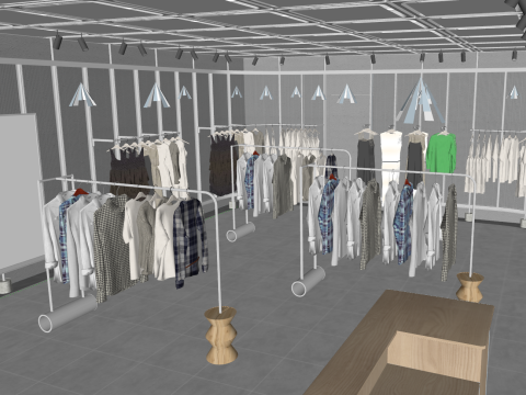 SketchUp clothing and luggage store template 3D Model