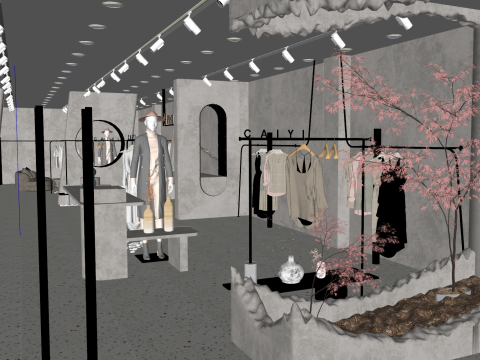 소규모 의류 및 가방 매장의 SU모델 및 진열에 관한 연구 3D 모델