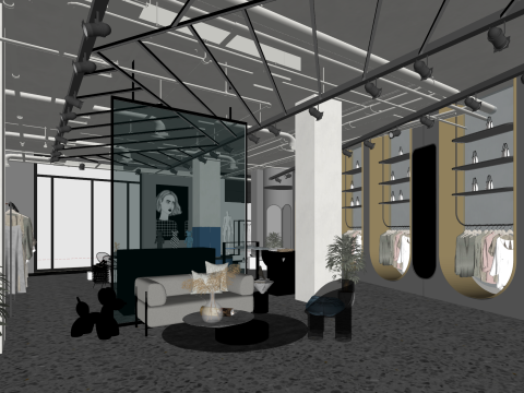 衣料品・鞄回収店のSUデザインプラン 3Dモデル