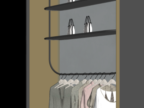 SU服装箱包集合店设计方案 3D 模型