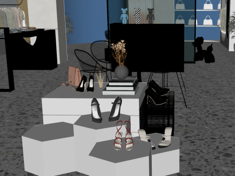 SU服装箱包集合店设计方案 3D 模型
