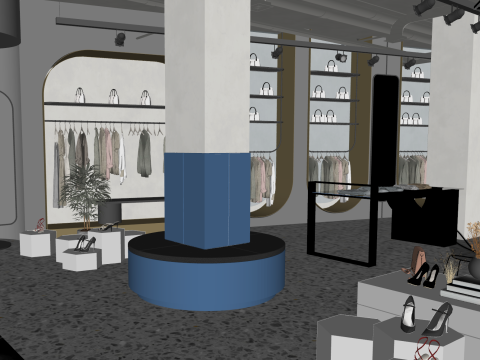 SU服装箱包集合店设计方案 3D 模型