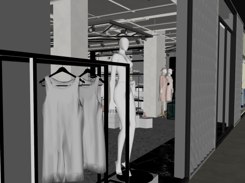 SU服装箱包集合店设计方案 3D 模型
