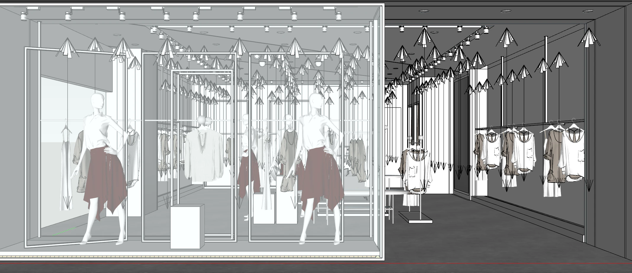 Universal SU Model for Boutique Stores-Adapts to Clothing Bags and Accessories Business Types 3D Model .c4d .max .obj .3ds .fbx .stl .blend 