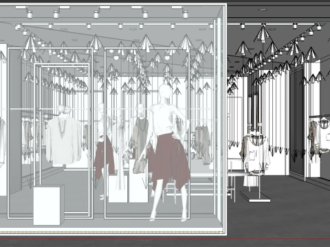 Universal SU Model for Boutique Stores-Adapts to Clothing Bags and Accessories Business Types 3D Model