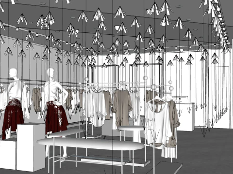 Universal SU Model for Boutique Stores-Adapts to Clothing Bags and Accessories Business Types 3D Model