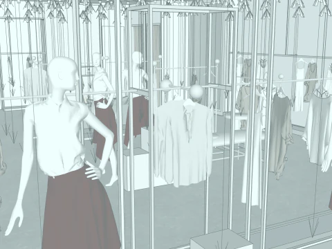 Universal SU Model for Boutique Stores-Adapts to Clothing Bags and Accessories Business Types 3D Model