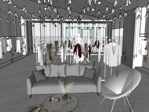 Universal SU Model for Boutique Stores-Adapts to Clothing Bags and Accessories Business Types 3D Model