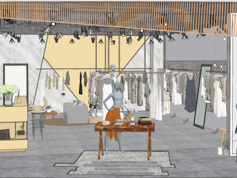 Clothing store SketchUp model 3D Model