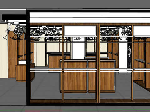 Modelo SU especial para puerta y ventana de tienda de ropa moderna y sencilla. Modelo 3D