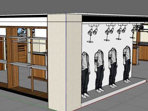 Modelo SU especial para puerta y ventana de tienda de ropa moderna y sencilla. Modelo 3D