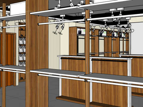 Modelo SU especial para puerta y ventana de tienda de ropa moderna y sencilla. Modelo 3D