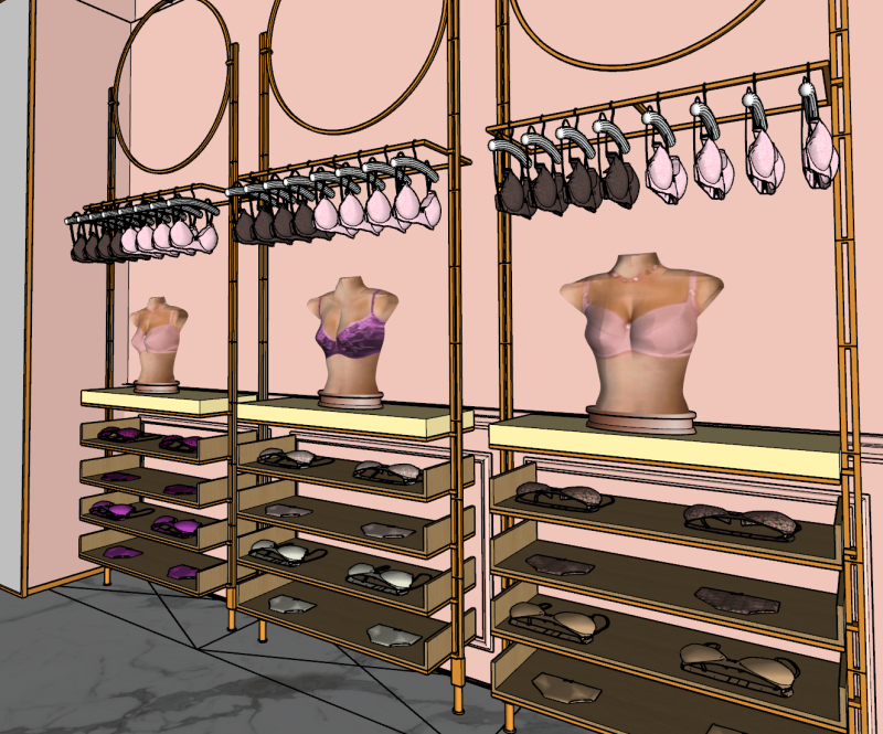 Toko Khusus Pakaian Dalam Wanita Model SU Model 3D .c4d .max .obj .3ds .fbx .stl .blend 