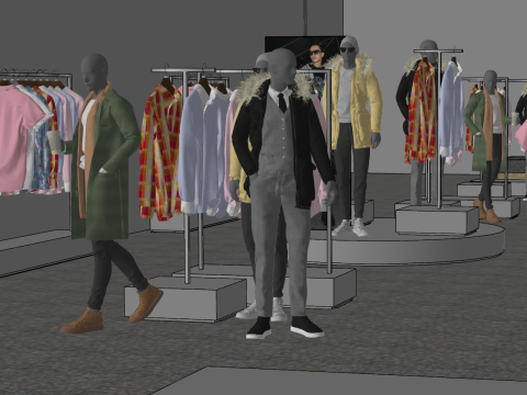 A brand clothing store 3D Model