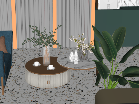 Plan de diseño SU para una tienda de ropa femenina de lujo y luz urbana Modelo 3D