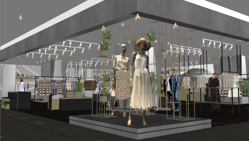 Bekleidungsgesch&auml;ft f&uuml;r Damen 3D Modell .c4d .max .obj .3ds .fbx .stl .blend 