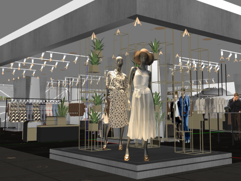 Womens clothing store 3D Model