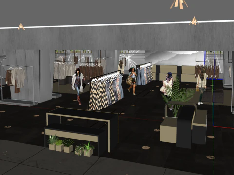 Womens clothing store 3D Model