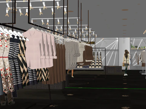 Womens clothing store 3D Model