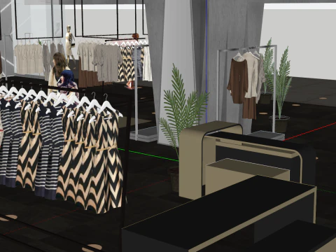 Womens clothing store 3D Model
