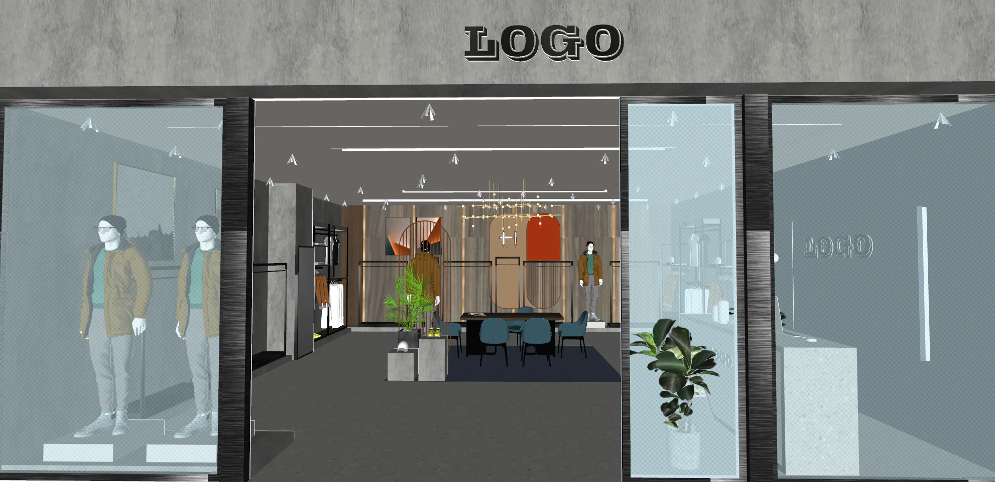 Mens clothing store 3D Model .c4d .max .obj .3ds .fbx .stl .blend 