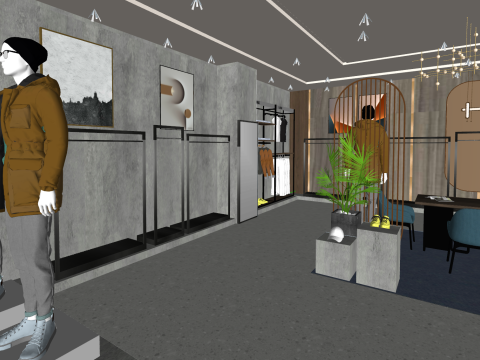 Магазин мужской одежды 3D Модель