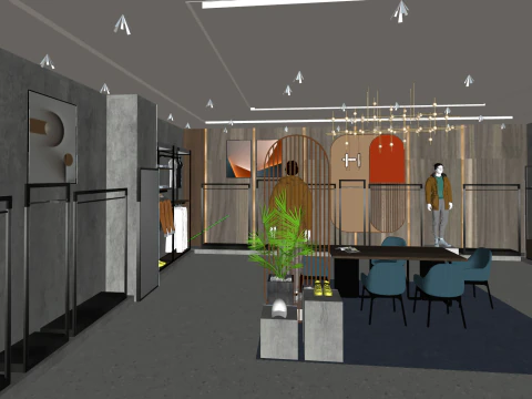 Mens clothing store 3D Model