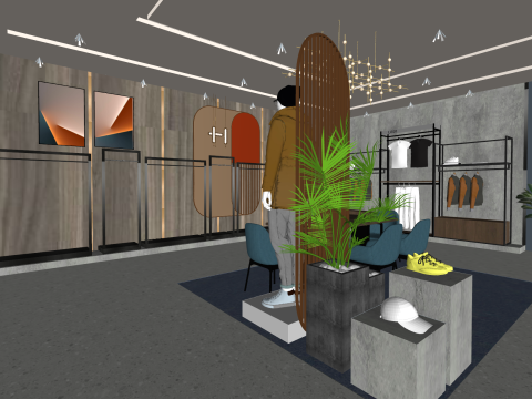 Магазин мужской одежды 3D Модель