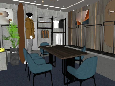 Mens clothing store 3D Model