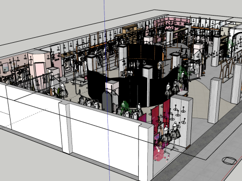 Космическая модель магазина современной женской одежды 3D Модель