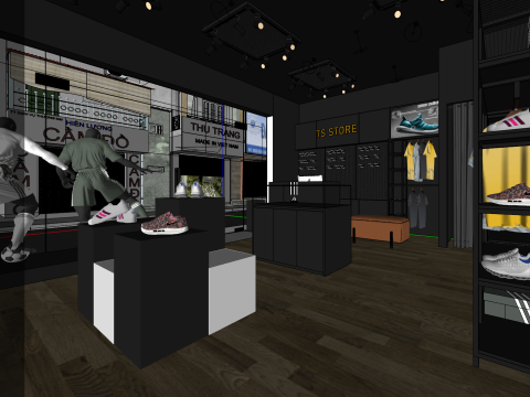 运动品牌专卖店 3D 模型