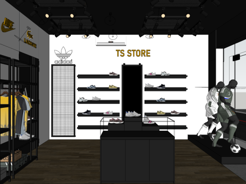 运动品牌专卖店 3D 模型