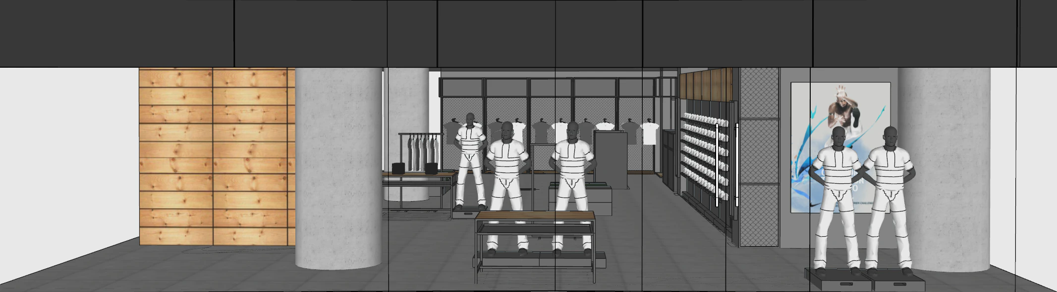 Sportswear shoe store 3D Model .c4d .max .obj .3ds .fbx .stl .blend 