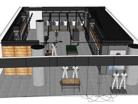 Sportswear shoe store 3D Model
