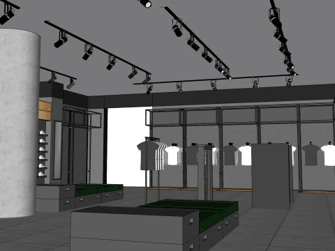 Sportswear shoe store 3D Model