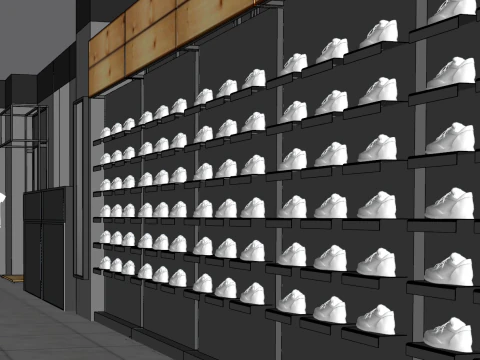 Sportswear shoe store 3D Model