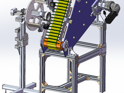 Pencil inspection conveyor belt industrial camera 3D digital model drawing xt formatSW 3D 3D Model
